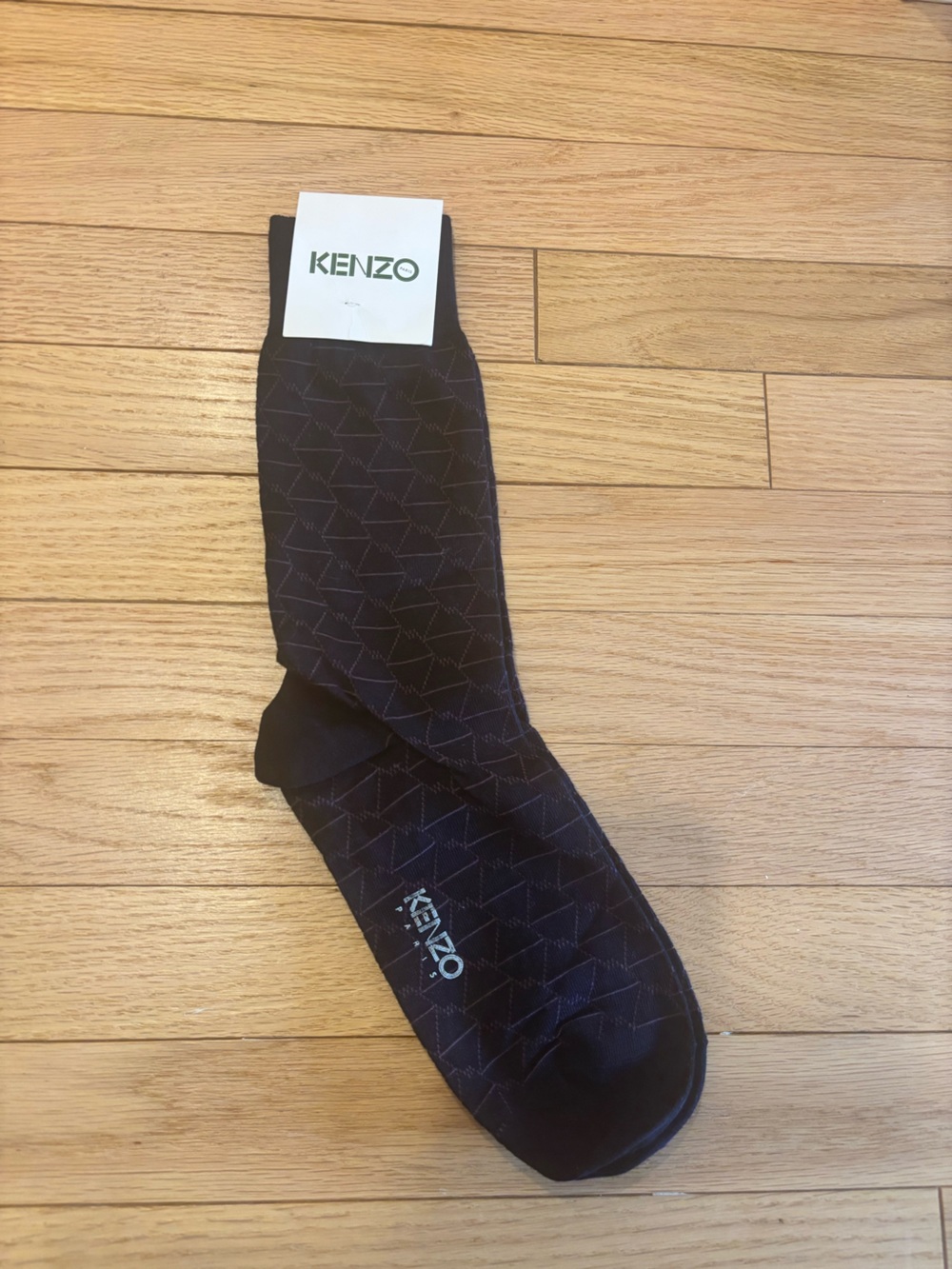 Kenzo Black Geometric Dress Socks